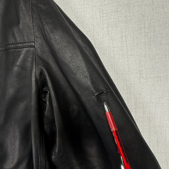 Wilsons Leather Mens Jacket Thinsulate Black Button-Down Lined Size XL - Picture 8 of 16